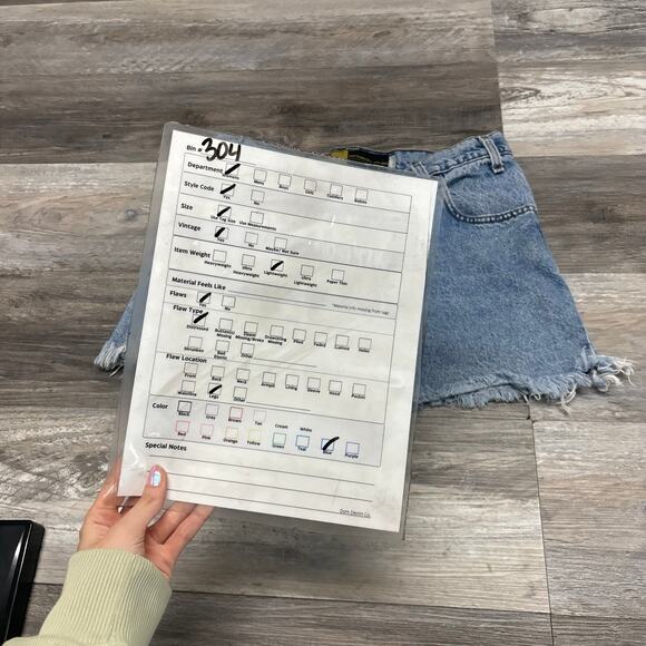 Vintage 90s Levis Silver Tab Lean Blue Womens 32" High Rise Cutoff‎ Shorts USA - Picture 8 of 10